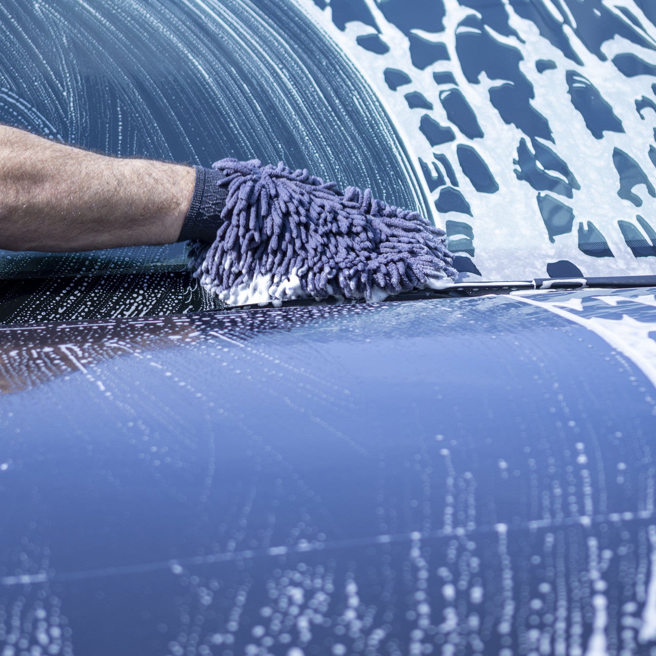 MOTIVITY Chenille Microfiber Car Wash Mitt, Scratch-Free, Lint-Free, Highly Absorbent – Large, Gray